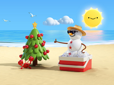 Fun in the sun. 3d animation c4d character cinema4d design fun graphic design illustration ui