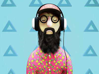 Hipster - Stereotype 3d character design headphones hipster illustration indie stereotype