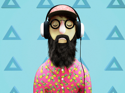 Hipster - Stereotype 3d character design headphones hipster illustration indie stereotype