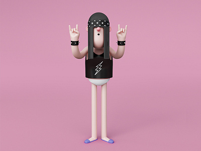 Its Weekend. Rock On! 3d animation c4d character cinema4d gif illustration metal rock vector