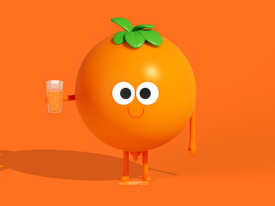 Vitamin Pee 3d c4d character cinema4d eat food fun illustration orange