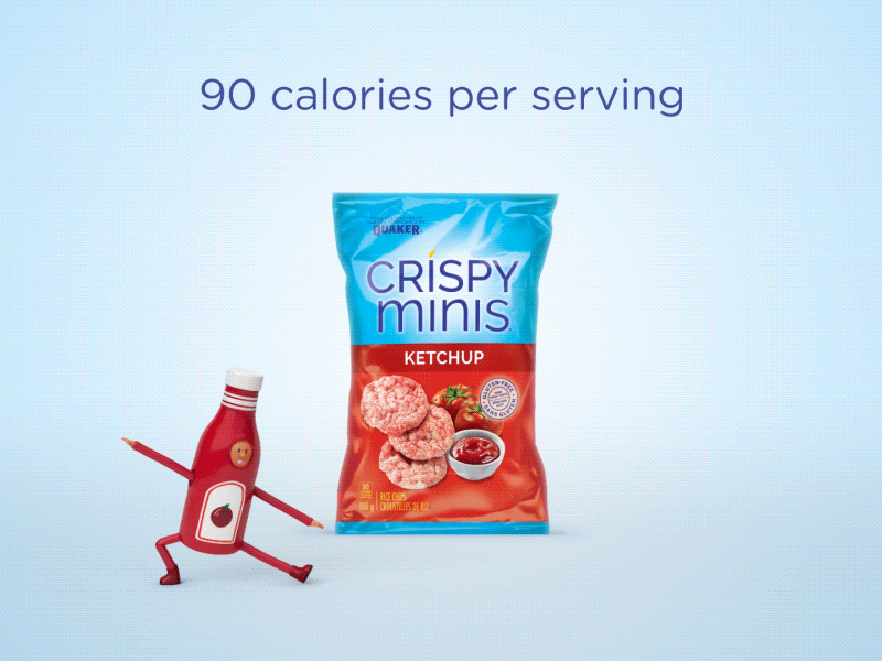 Crispy Minis - Ketchup 3d animation cgi character chips gif illustration ketchup