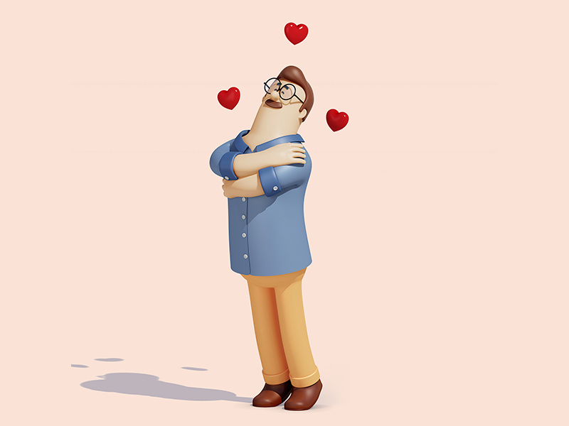 Enthralled fun cinema4d c4d 3d illustration character
