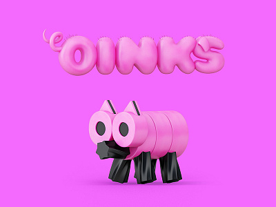 Oinks The Pig 3d c4d character cinema4d fun illustration
