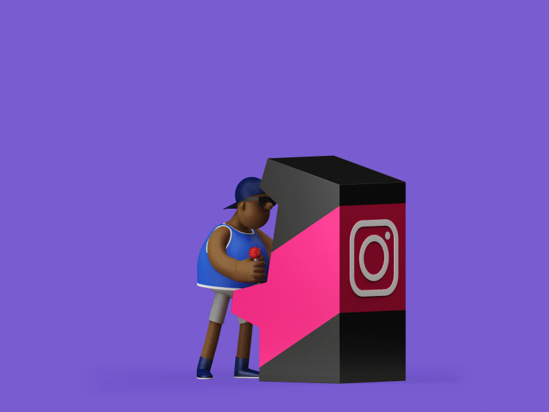 Instagame 1k 3d animation arcade cg character cool game gif play
