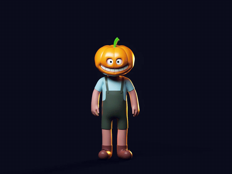 Jack O Lantern 3d animation cg character gif halloween jack o lantern scary spooky