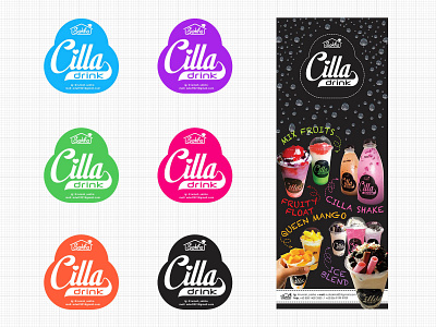 Cilla Drink Logo Stamp & Banner Design branding design graphic design