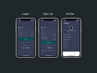 Login / Sign Up & User Profile authentication design figma login logout mobile profile profilescreen raymondvalent1no signin signup simple ui userprofile