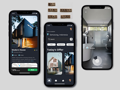 House Rental - Real Estate 3d design figma home house indonesia livetour mobile mobileapp property raymondvalent1no realestate rent rental ui uidesign uiux ux