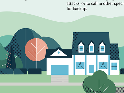 House illustration illustration infographic nature suburbs trees