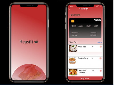 Feastit App Credit Card Checkout | Daily UI 002 app design