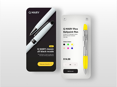 Fountain pen e-commerce app design
