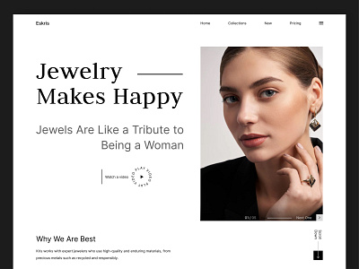 Jewelry Landing Page Design clean collection design e commerce gold home page jewellery jewelry jewelry shop landing page minimal ornament product product design ui ux web web design website women