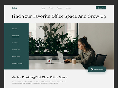 Office Space Rental Landing Page coworking coworking space home page homepage landing page mhnehal03 office office rental office space rent officespace shared space ui ux web design web page web site website website design working space workspace