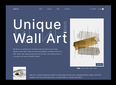 Wall Art Shop Web Header art artist artwork design interface modern graphic paint painting product design ui ux wall art wall art shop online wall art website wall paint wall painting wall painting shop wallart web header website design