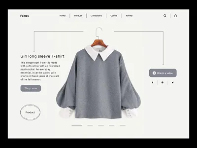 Product Web Header clothing company design dress ecommerce fashion homepage interface landing page mockup outfits product product design shopping ui ui design web web header webdesign white white web