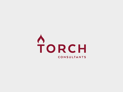 Torch Consultants branding burgandy copywriting logo onecolour torch