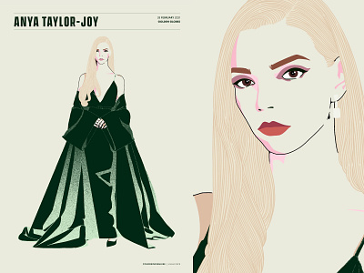 Anya Taylor-Joy | Golden Globes 2021 design illustration