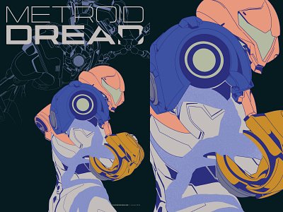 Samus & E.M.M.I | Metroid Dread design illustration