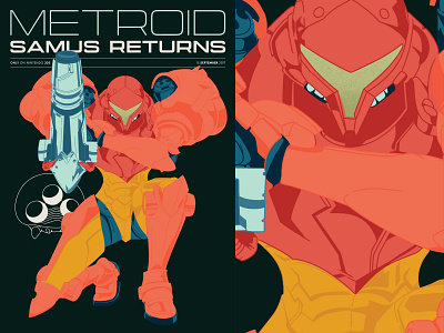 Samus Returns | Metroid II design illustration