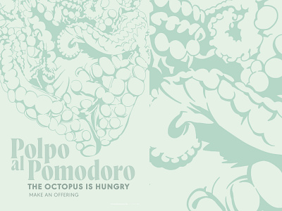 Polpo al Pomodoro design illustration
