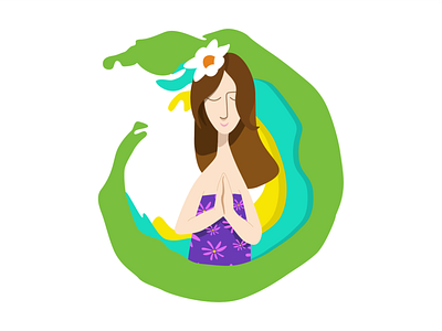 namaste 2d 2d illustration colorful drawing illustration namaste sea vectors yoga yoga illustration