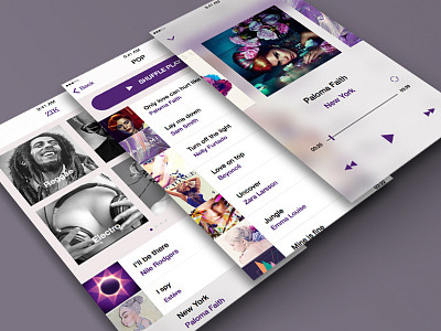 Music App app concept flat geneva ios iphone music ui ux