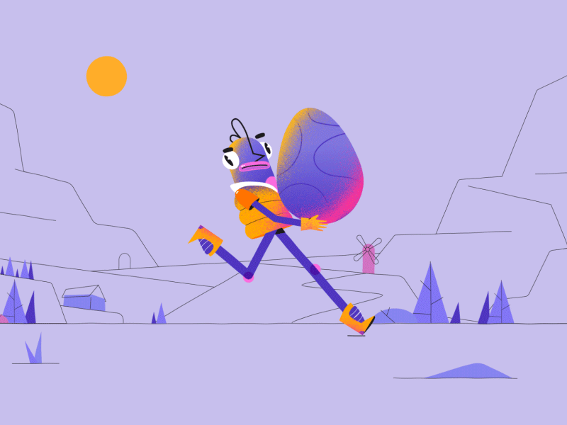 Run cycle 2d character character creation egg flat landscape motion motion design motion graphic motiongraphics pigeon run run cycle textures vector