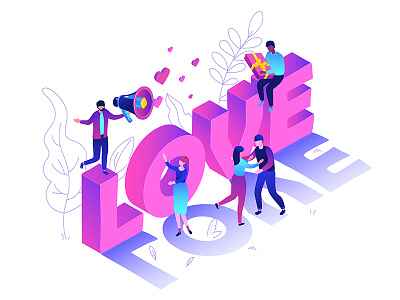 St. Valentine's Day isometric collection