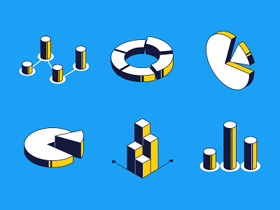 Charts and diagrams - isometric icons