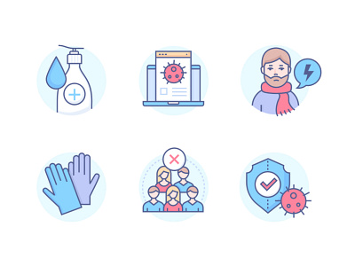 Сoronavirus free icons collection coronavirus covid 19 design disease free freebie icon line pandemic set style virus