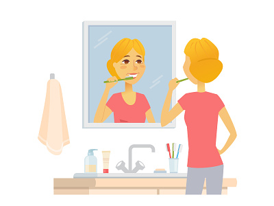 Hygiene rules illustrations character composition design hygiene illustration people personal rule style vector