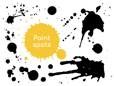 Hand-drawn Brushstrokes, Paint spots collection acrylic black brush brushstroke collection hand drawn mark paint spot stain stroke