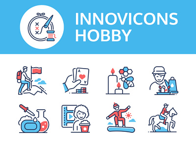 Hobby - innovicons series collection design handcraft hobby icon leisure line sport style vector