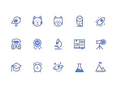 Line icons business collection design education icon line linear icons outline style vector