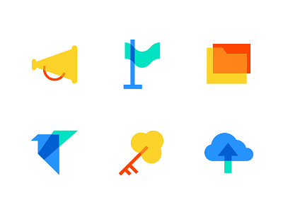 Colorful multiply icons collection business colorful design education flat design icon style vector