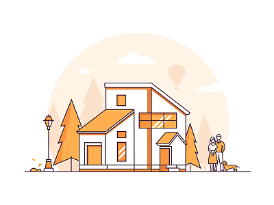 Line houses collection building collection composition design flat design house illustration line linear outline style vector