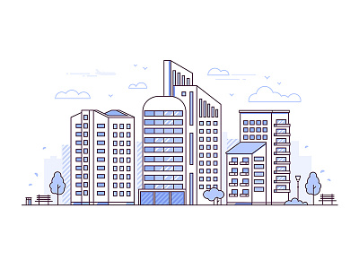 Line urban landscapes by Boyko on Dribbble