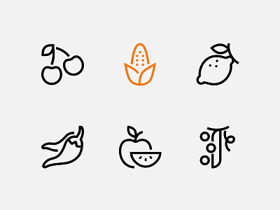 Fruit and vehetables icons