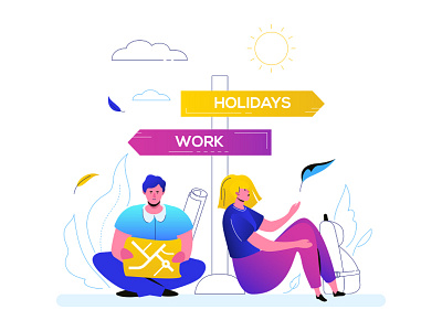Travel flat illustrations character composition design flat design flight illustration journey style tourism travel trip vacation vector