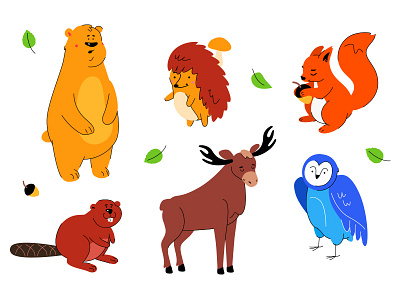 Forest animals collection