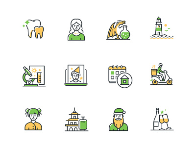 Highlight icons business collection design icon line outline outline icons style vector