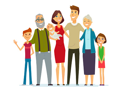 Family Life - Cartoon Illustrations cartoon characters character children collection design family flat design illustration leisure parents style vector