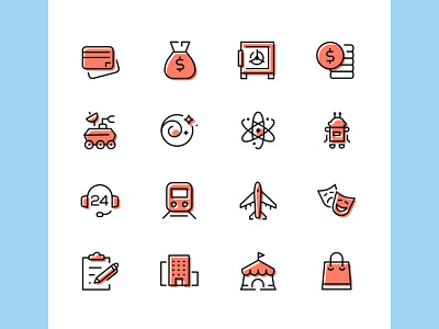 Icostory color line icons business collection icon icon design line style vector
