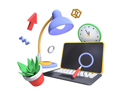 Office 3d bundle 3d art 3d illustration design illustration laptop management office style task
