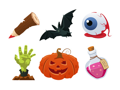 Halloween bundle character creepy design flat design halloween holiday illustration object scary style symbol vector
