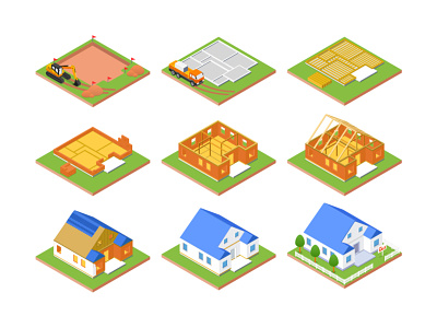 Construction plan isometric elements