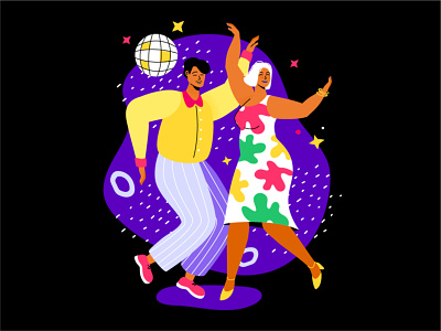 Disco flat illustration celebrate character dance design disco flat design fun illustration party post pandemic style vector