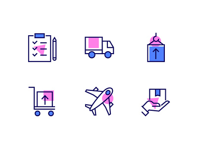 Delivery line icons delivery design icon line logistics outline shopping style transportation vector
