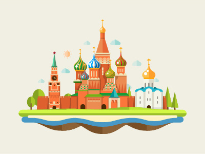 St. Basil's Cathedral architecture cathedral cityscape famous history illustration landmark moscow placemark red square russia